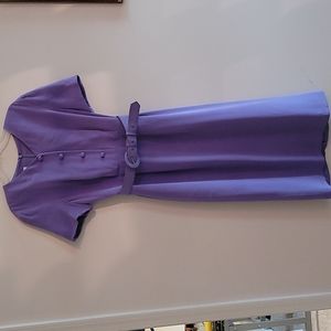 Vintage Lavender Talbots Silk Wiggle Dress with Belt